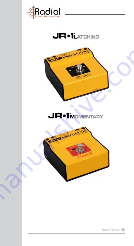 Radial Engineering JR-1 LATCHING User Manual Download Page 1