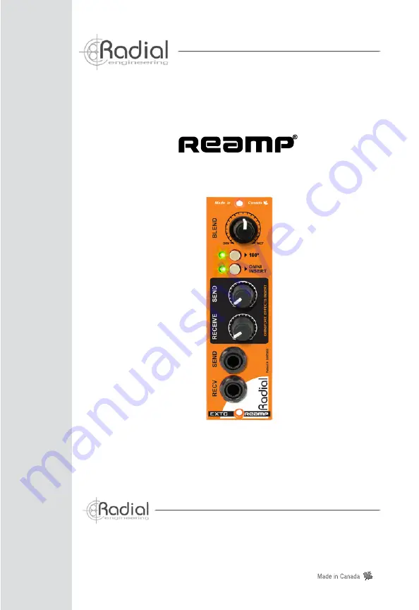 Radial Engineering Reamp EXTC 500 Series User Manual Download Page 1