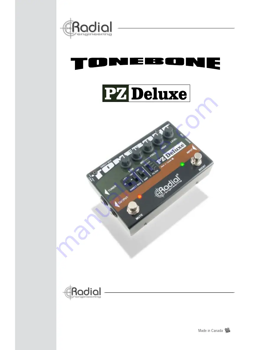 Radial Engineering Tonebone PZ Deluxe User Manual Download Page 1