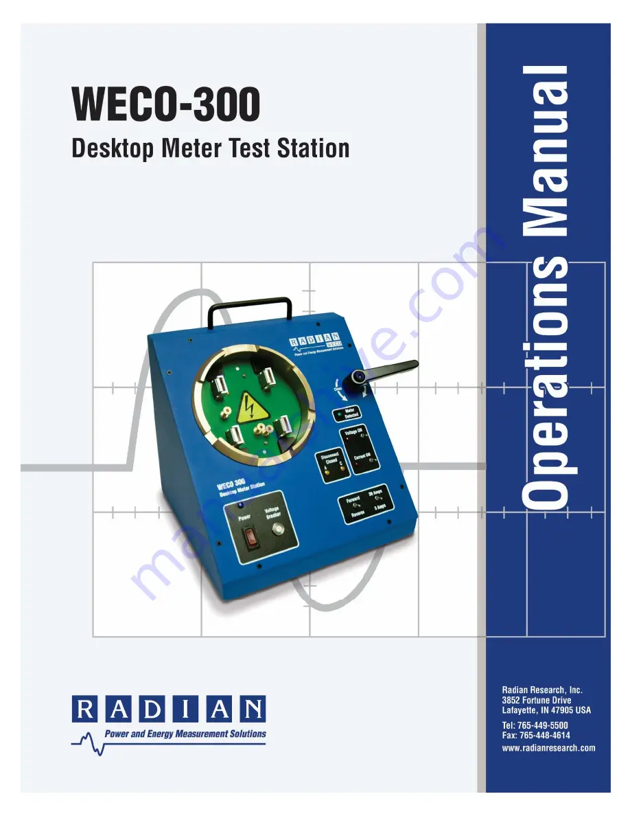 Radian Weco-300 Operation Manual Download Page 1