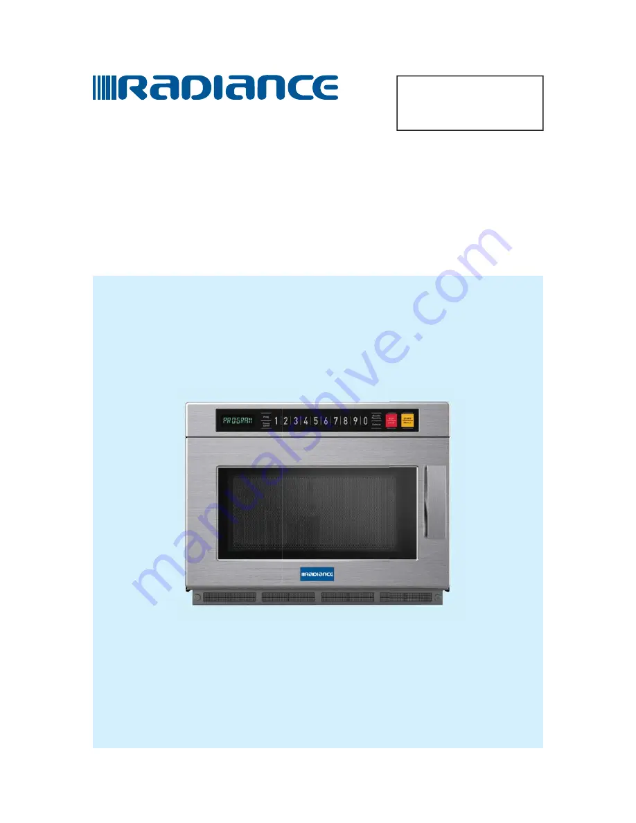 radiance TMW-1200HD Owner & Operator Instruction Manual Download Page 1