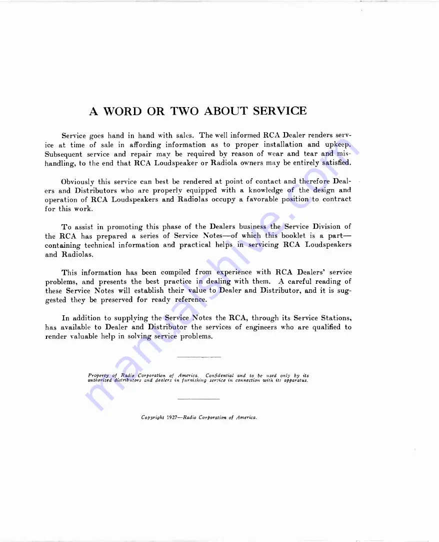 Radio Corporation Of America 100 Service Notes Download Page 14