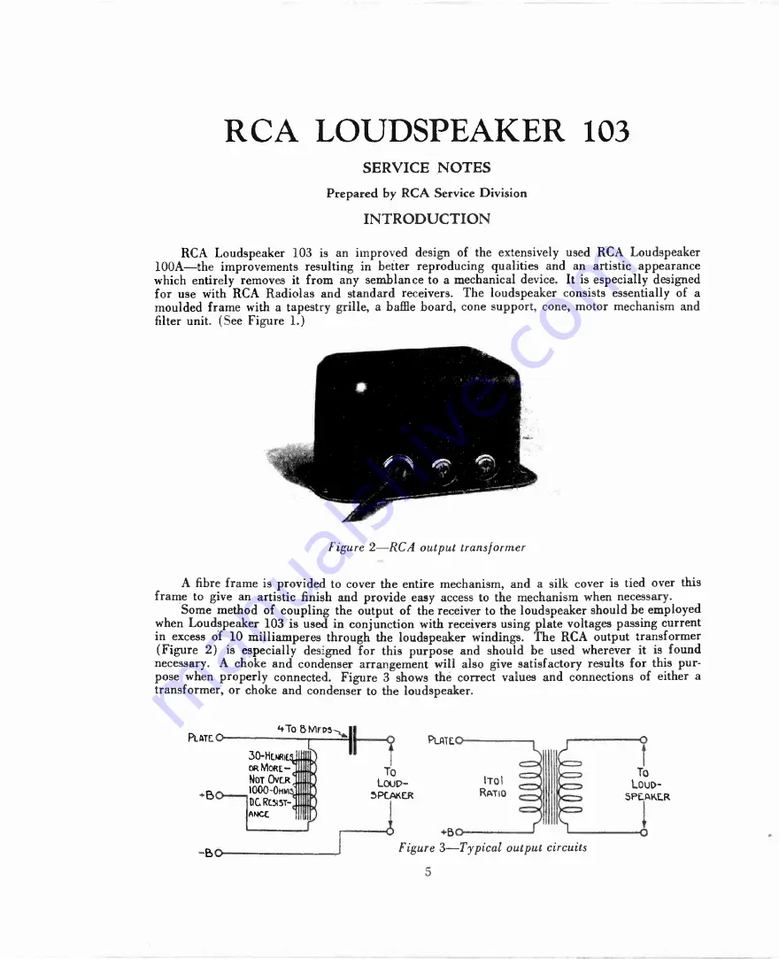 Radio Corporation Of America 100 Service Notes Download Page 33