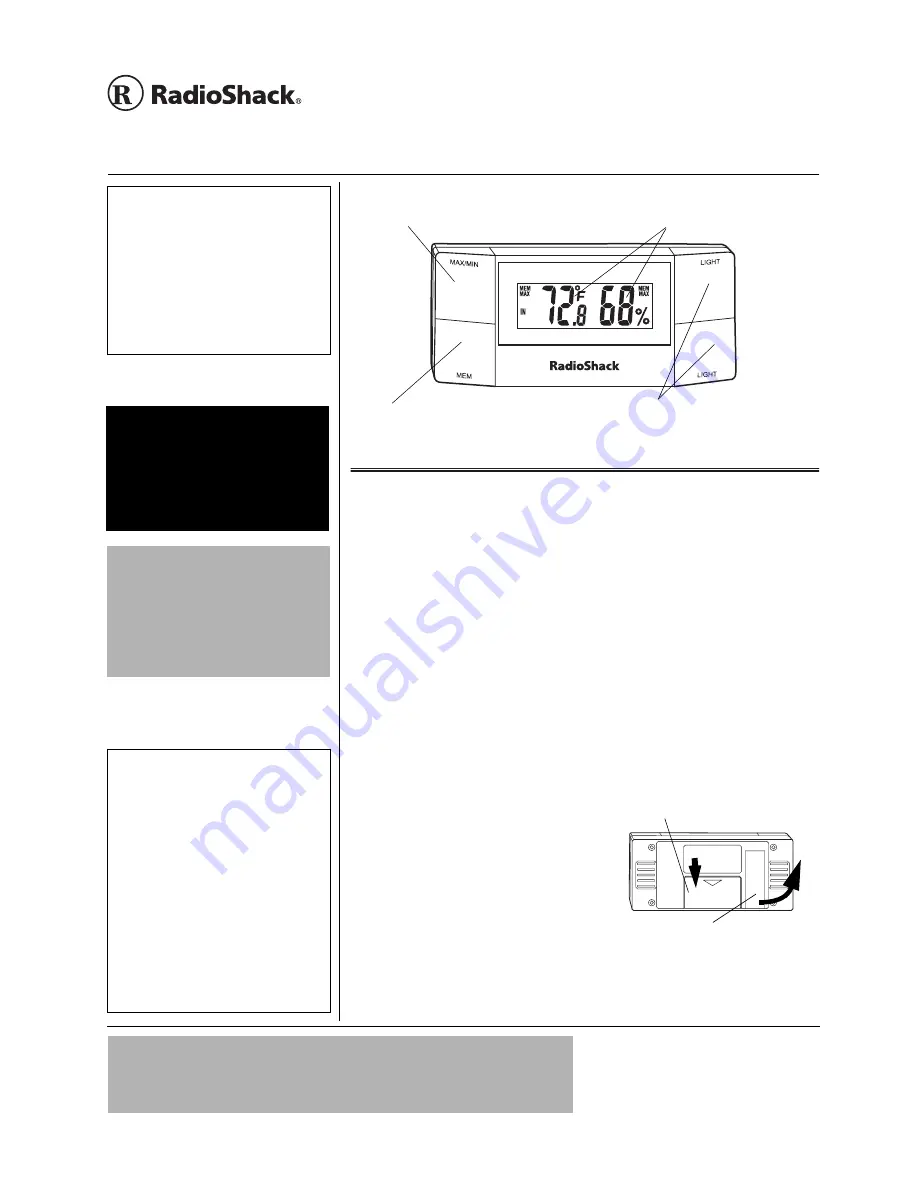 Radio Shack 63-1036 Owner'S Manual Download Page 1