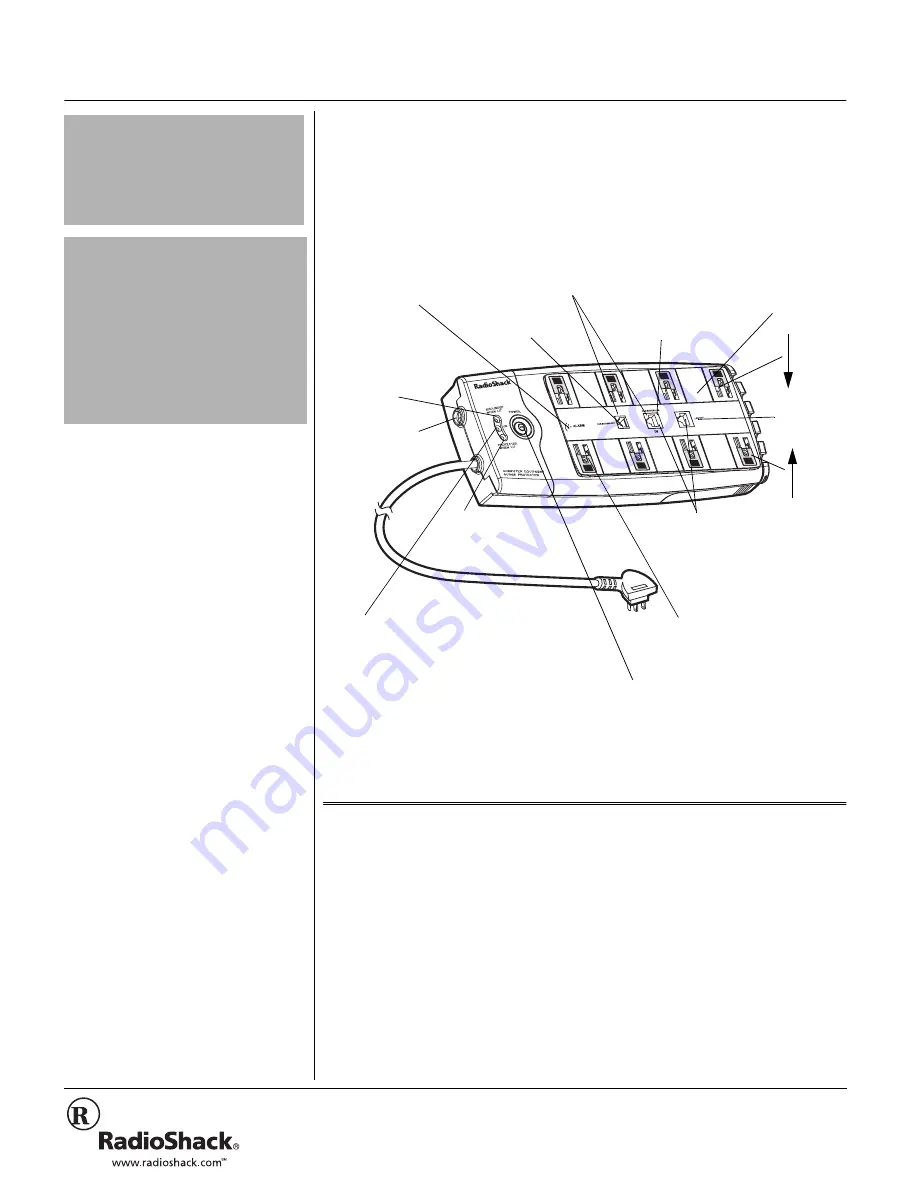 Radio Shack 8-Outlet Computer Network Equipment Surge... Скачать руководство пользователя страница 1