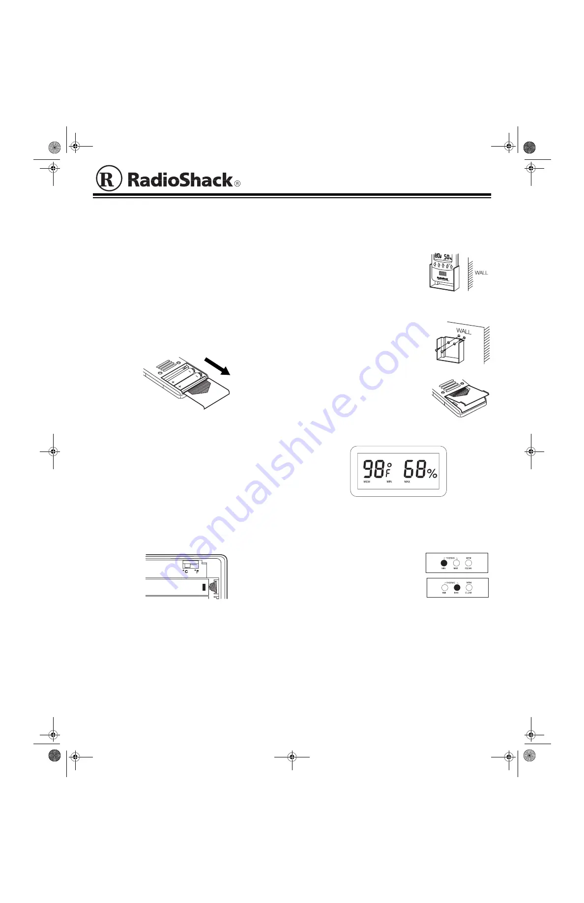 Radio Shack Indoor Humidity Gauge Thermometer Manual Download Page 1