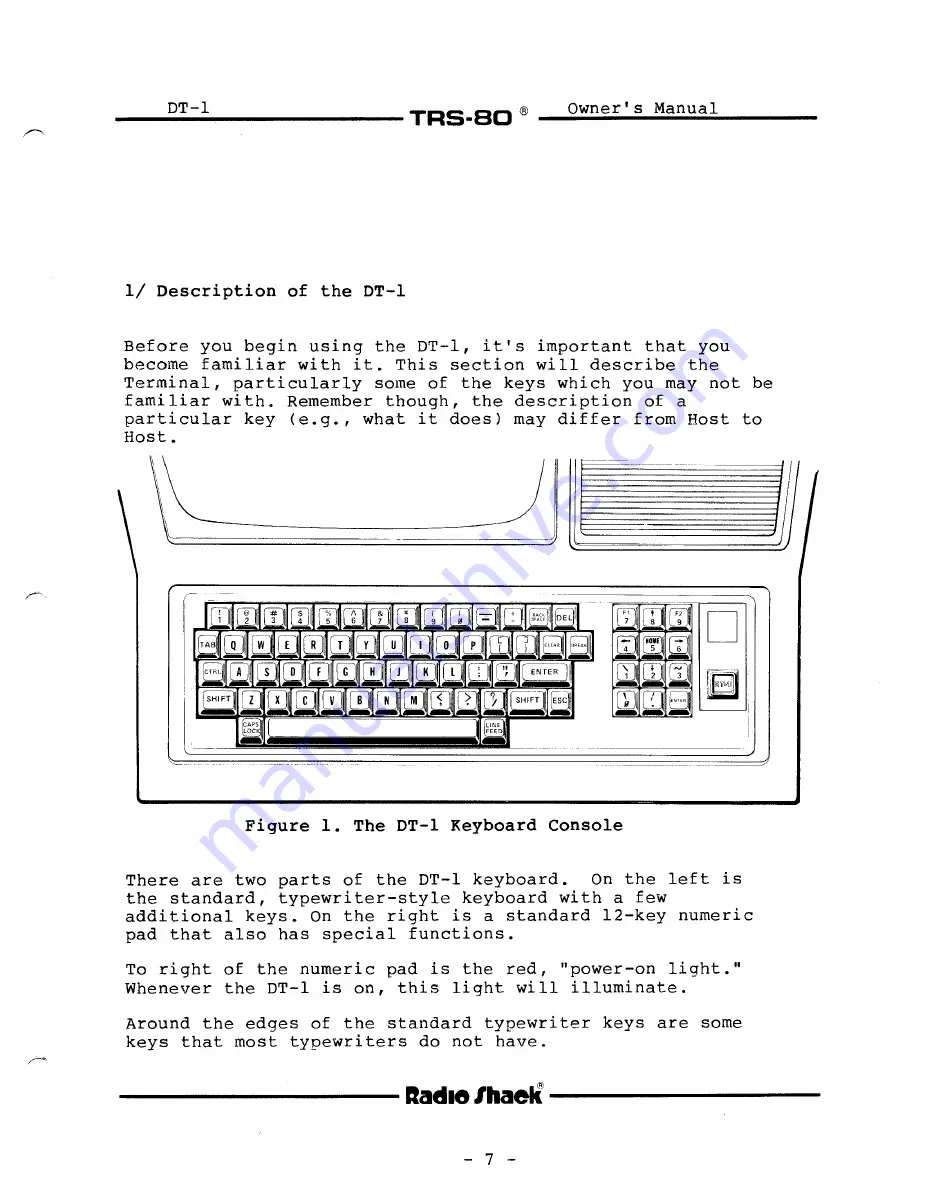 Radio Shack TRS-80 DT-1 Owner'S Manual Download Page 9