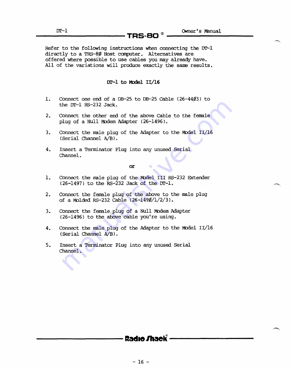 Radio Shack TRS-80 DT-1 Owner'S Manual Download Page 18