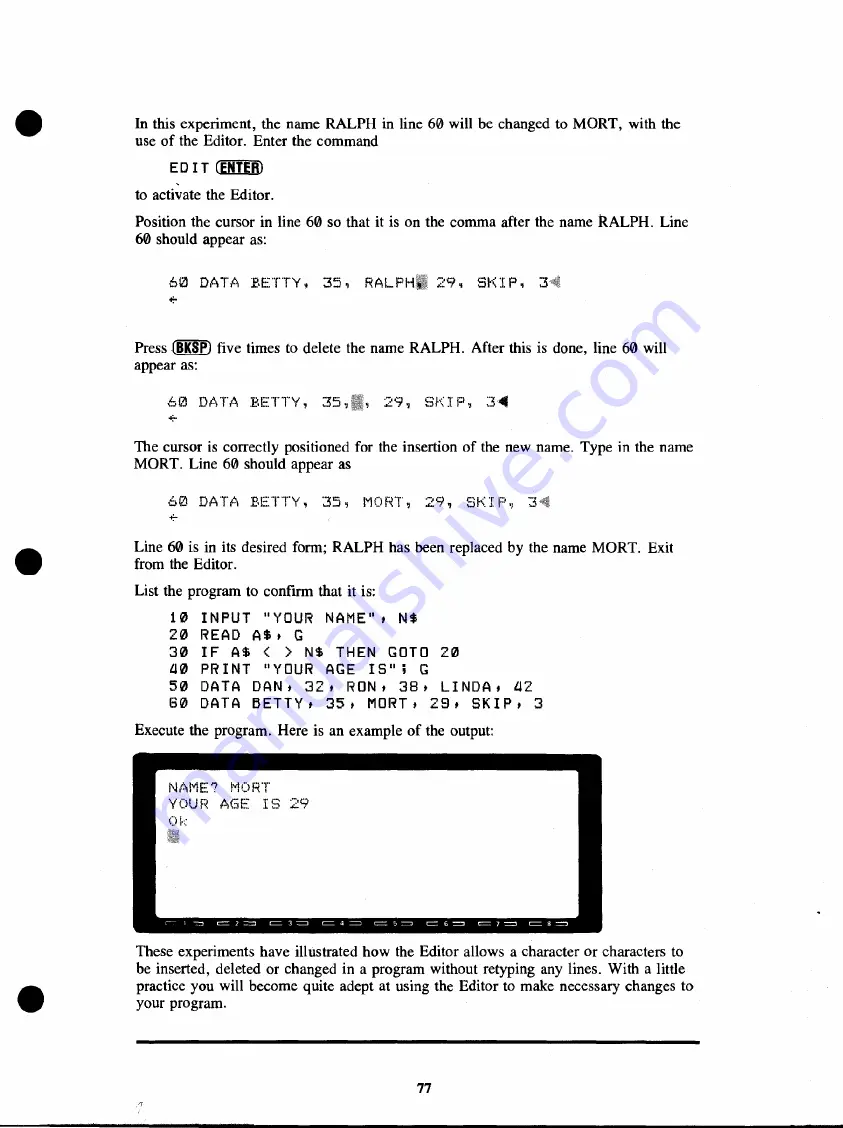 Radio Shack TRS-80 Model 100 Basic Manual Download Page 83