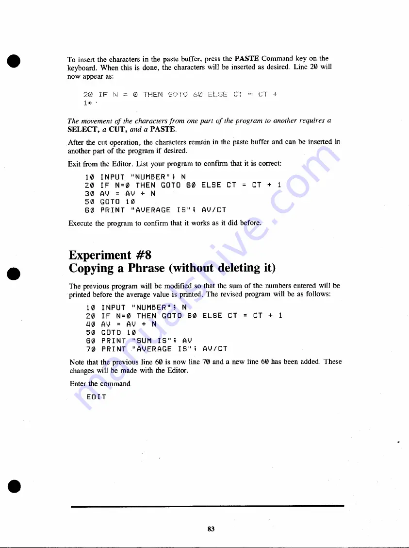 Radio Shack TRS-80 Model 100 Basic Manual Download Page 89