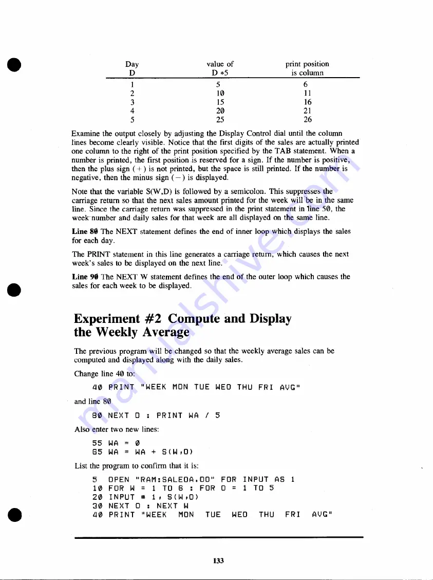 Radio Shack TRS-80 Model 100 Basic Manual Download Page 139