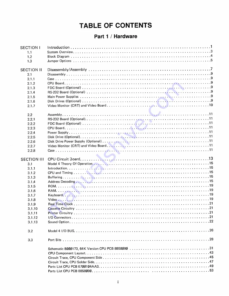 Radio Shack TRS-80 Model 4 Technical Reference Manual Download Page 8