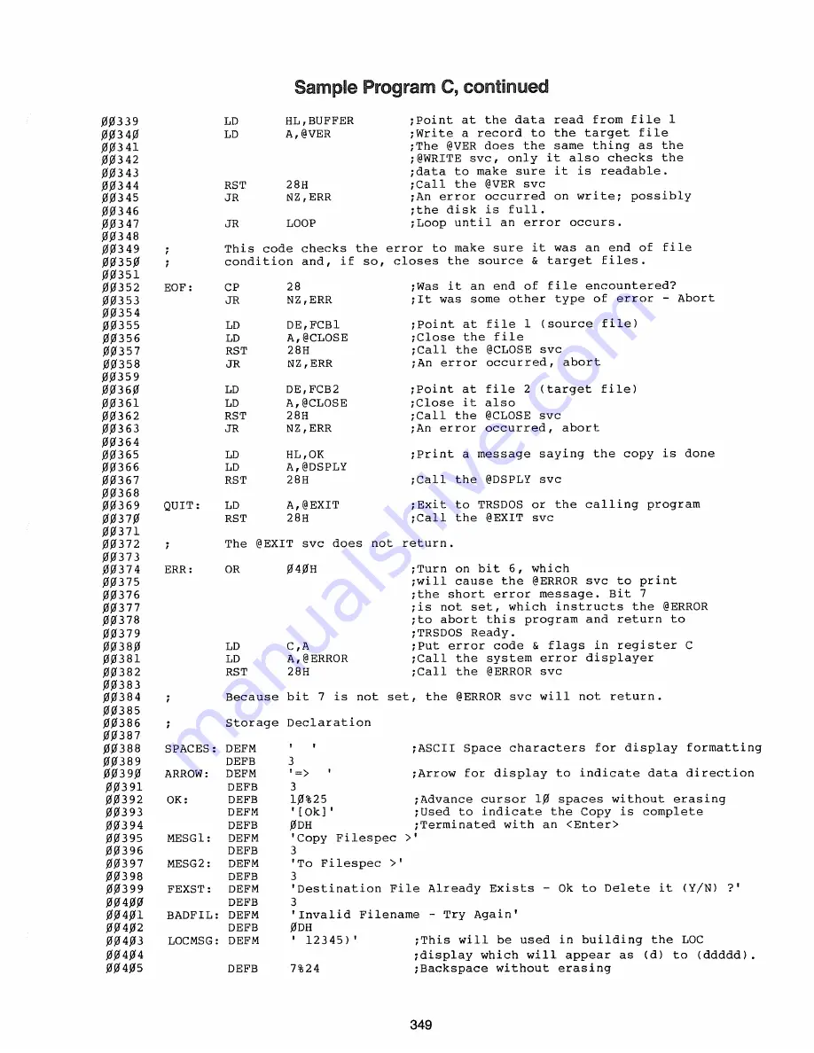 Radio Shack TRS-80 Model 4 Technical Reference Manual Download Page 366