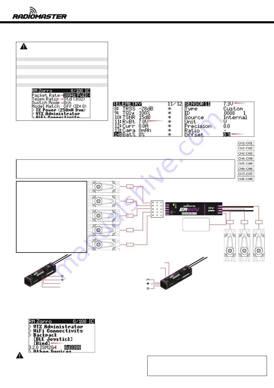 RadioMaster ER8GV Quick Start Manual Download Page 2