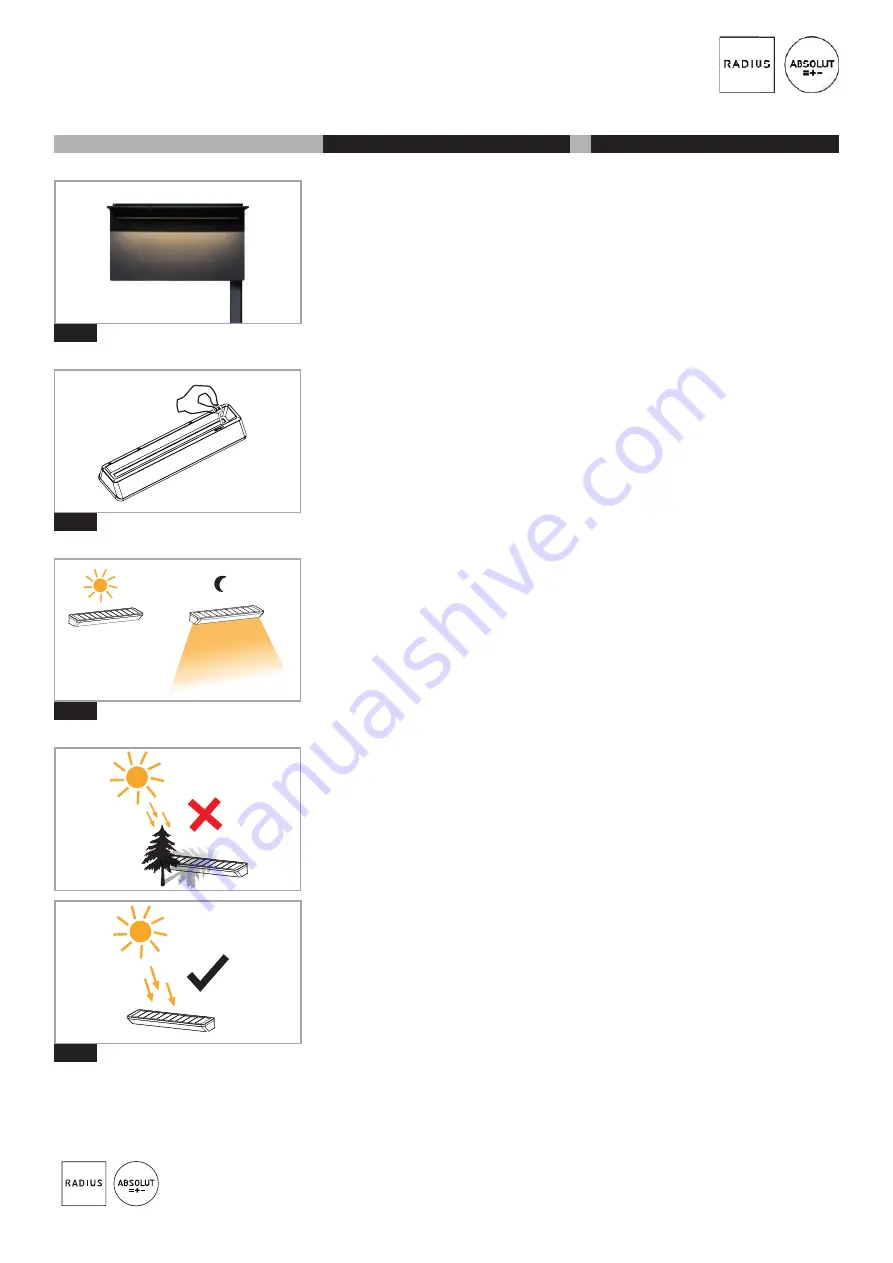 Radius ABSOLUT SOLAR LIGHT STANDVERSION 950 MEP Quick Start Manual Download Page 1