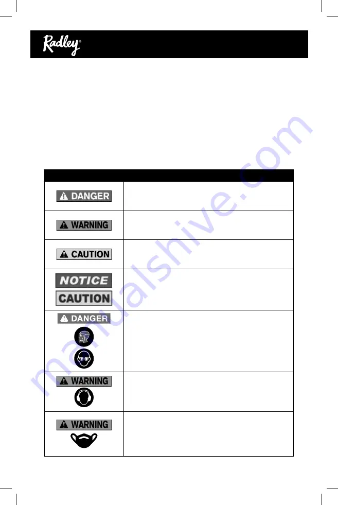 RADLEY 1150-000 Owner'S Manual Download Page 4