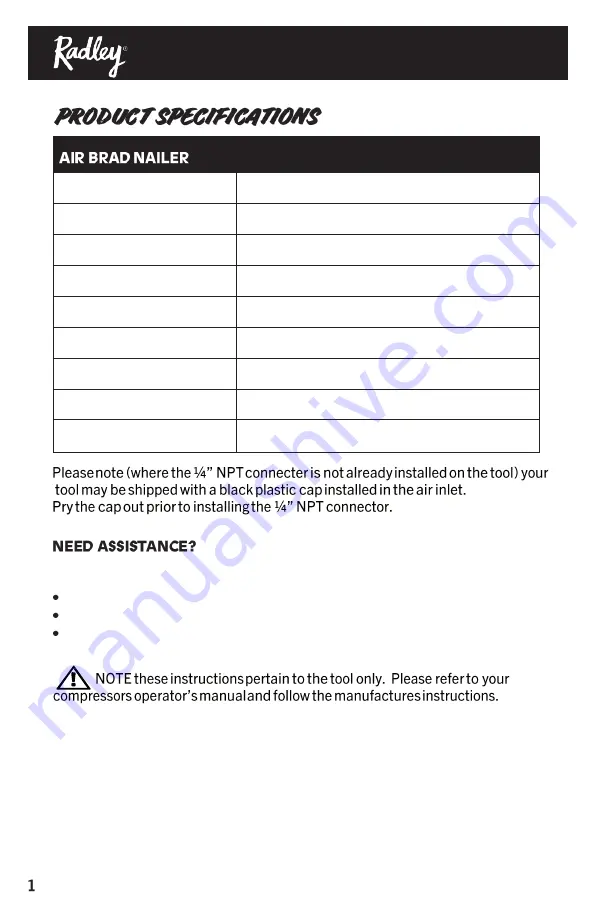 RADLEY 1282-201 Owner'S Manual Download Page 2