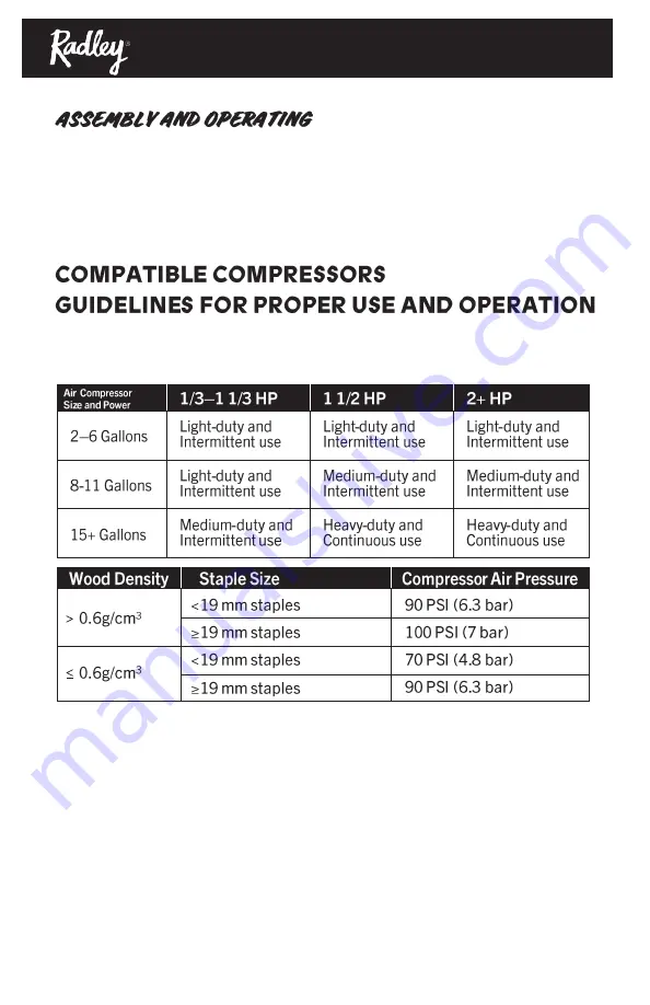 RADLEY 1282-405 Owner'S Manual Download Page 10