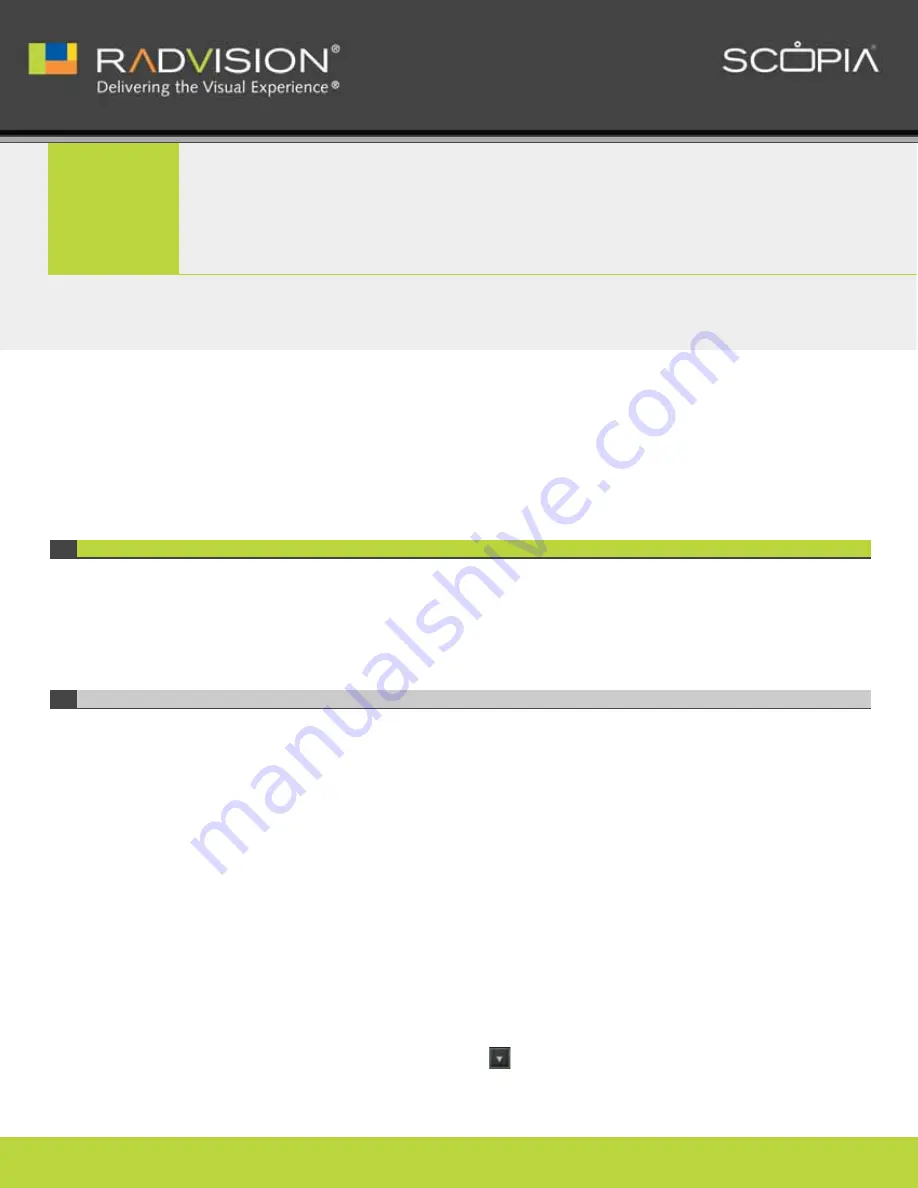 RADVision SCOPIA SCOPIA XT Telepresence User Manual Download Page 34