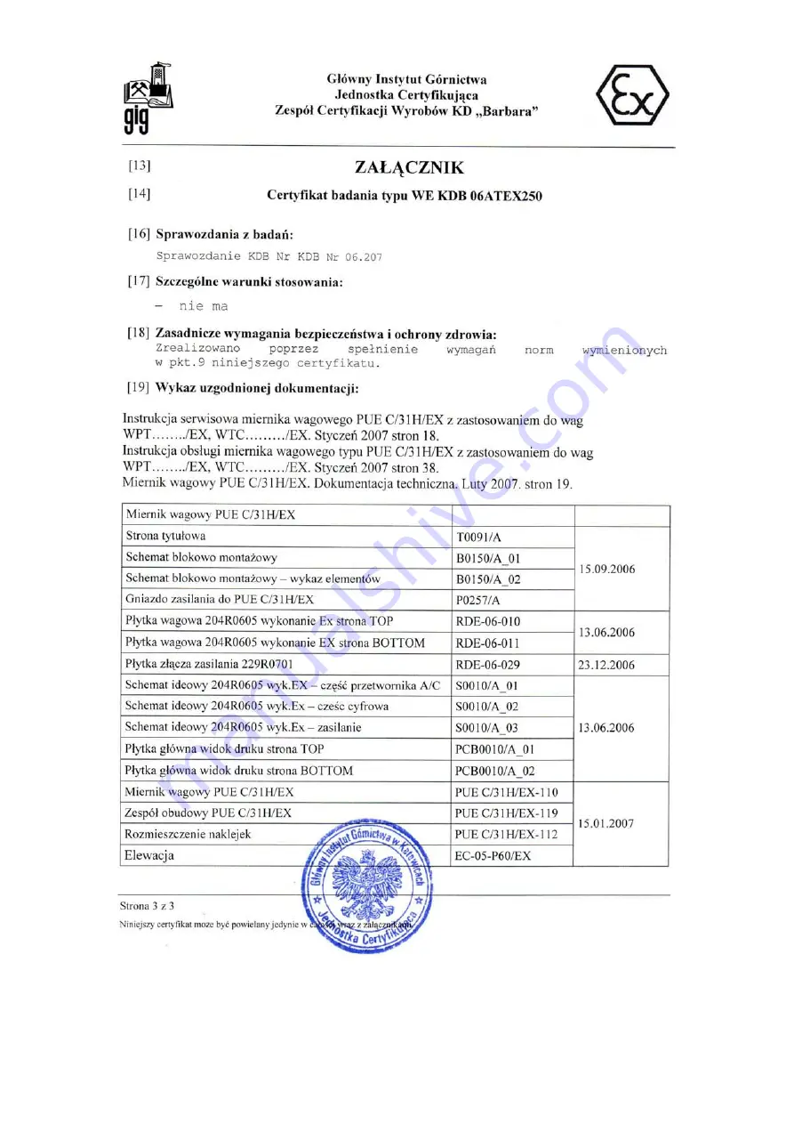 RADWAG WTC/4 3000 C8/EX Safety-Usage Manual Download Page 54