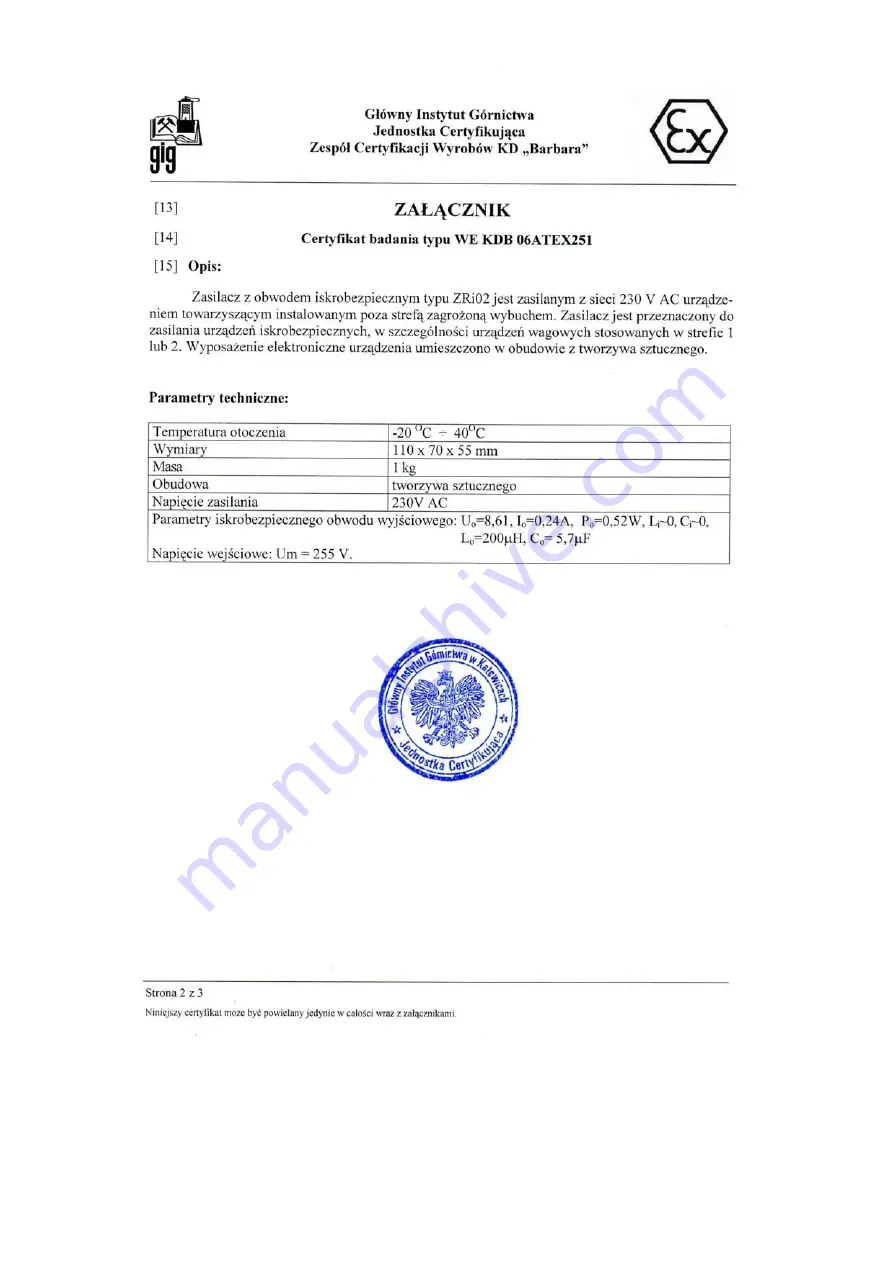 RADWAG WTC/4 3000 C8/EX Safety-Usage Manual Download Page 56