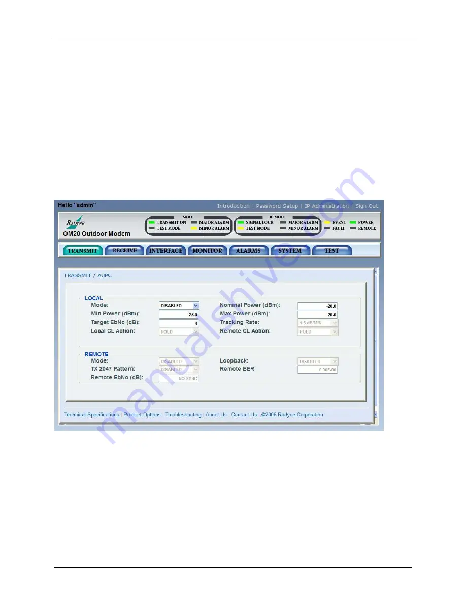 Radyne OM20 Installation And Operation Manual Download Page 99