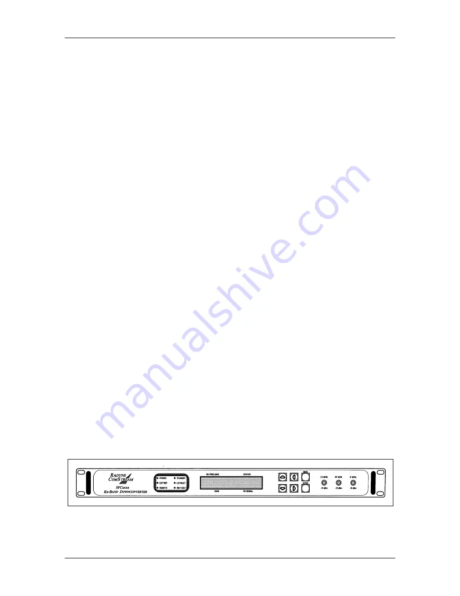 Radyne SFC1275G Installation And Operation Manual Download Page 13