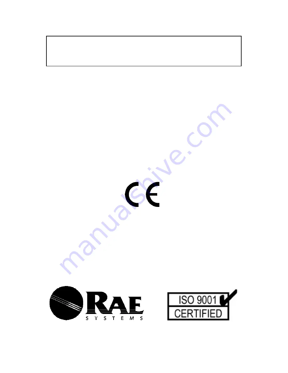 Rae MiniRAE 2000 Operation And Maintenance Manual Download Page 1