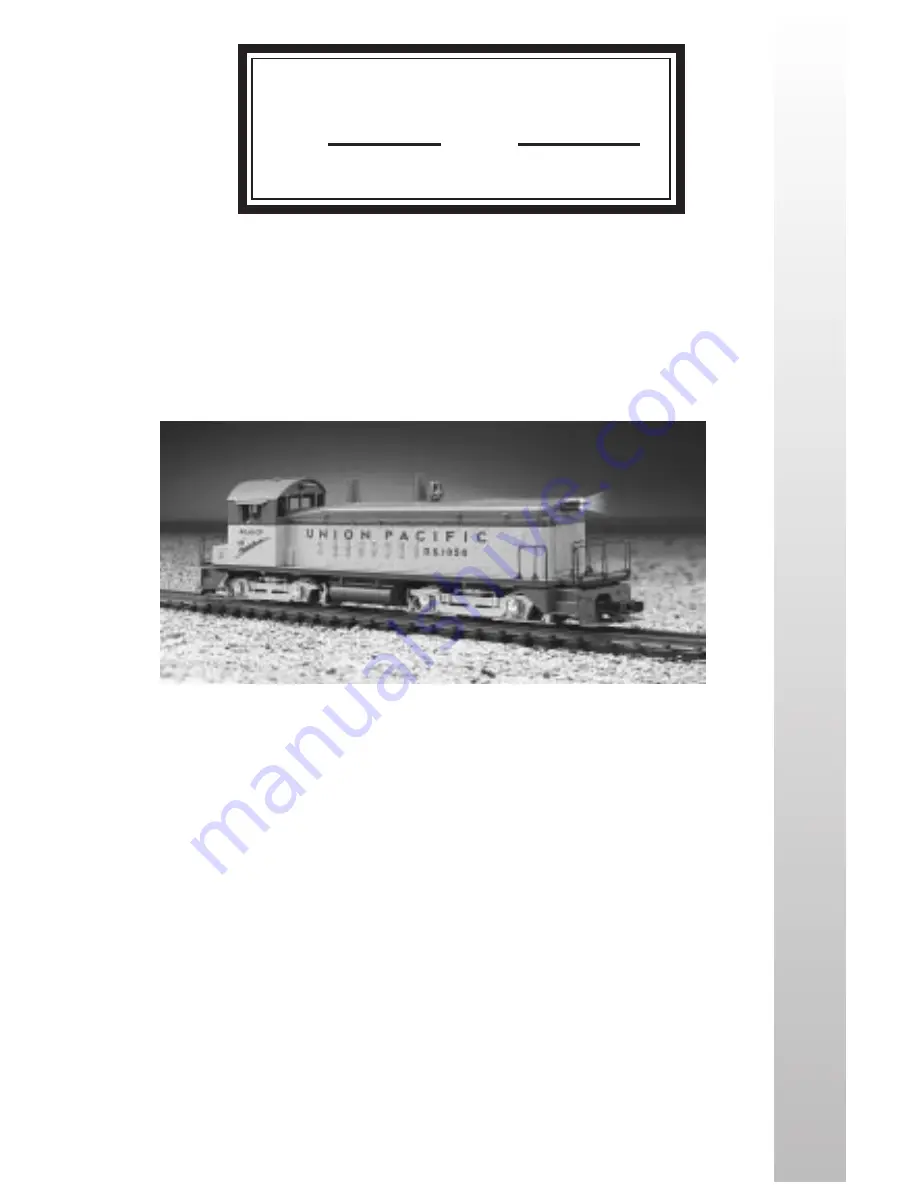 Rail King NW-2 Operating Instrutions Download Page 1