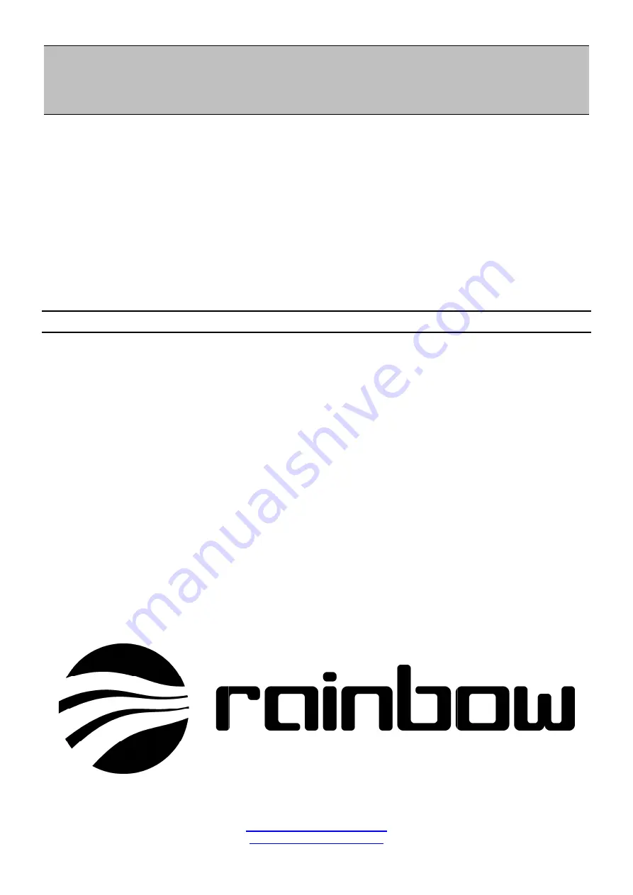 Rainbow 231227 Installation Manual Download Page 1