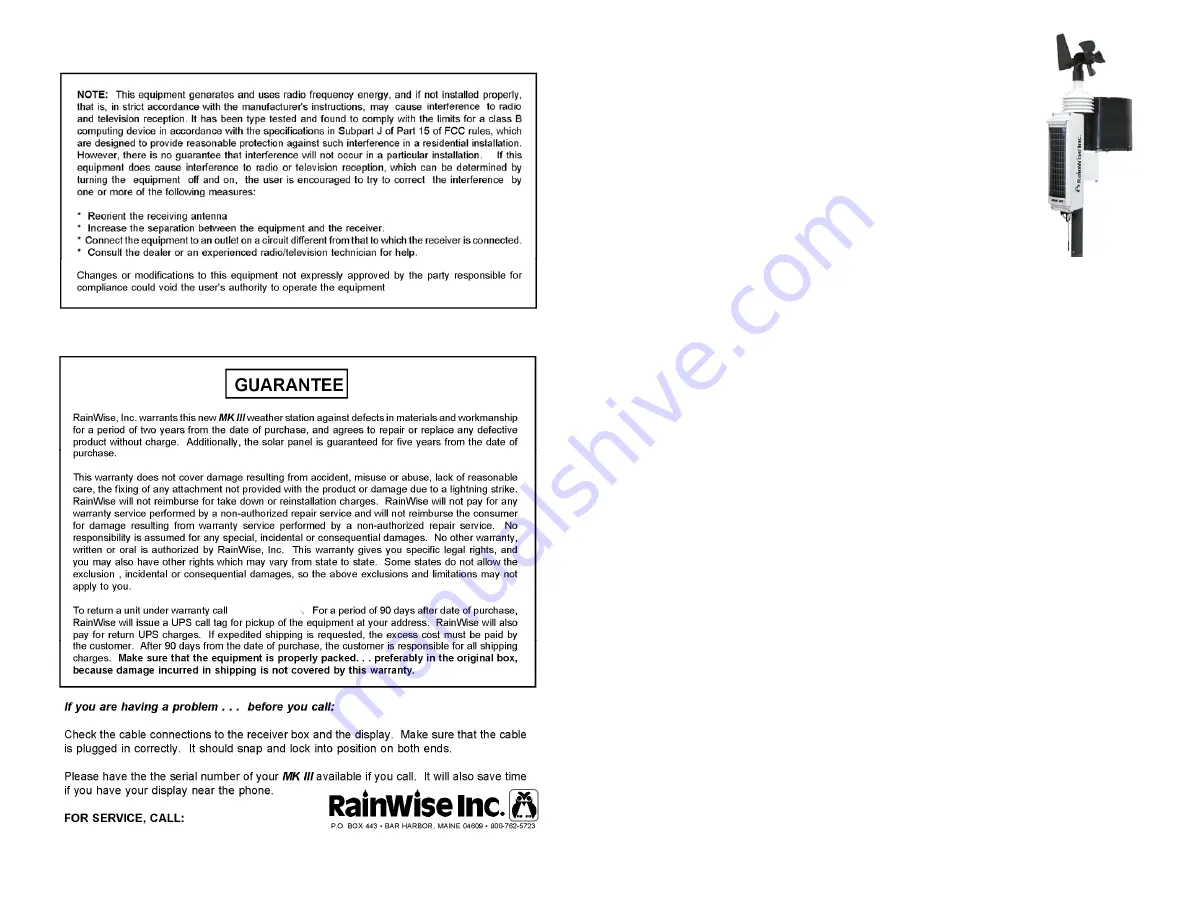 RainWise MKIII-SP1-LR Instructions Download Page 1