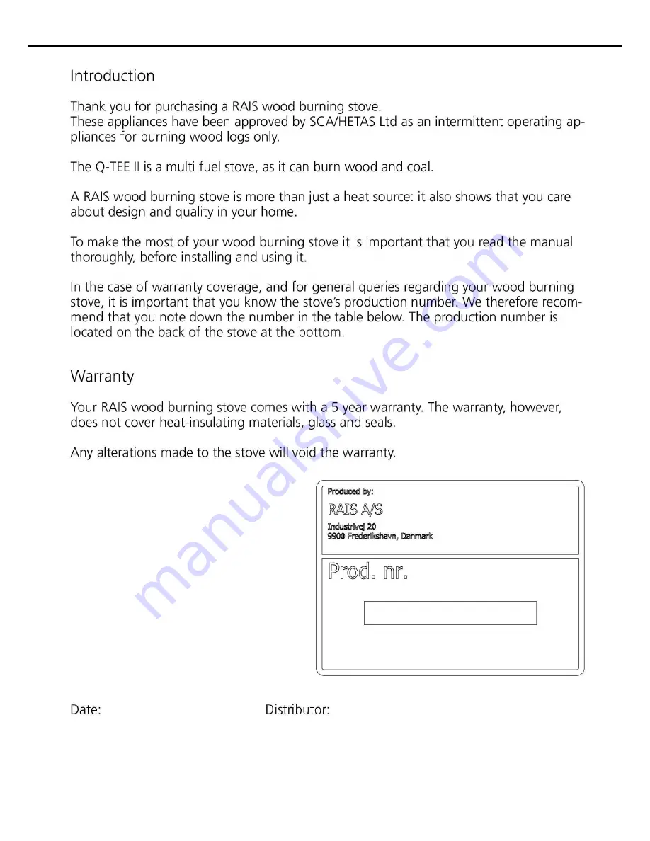 RAIS Q-Tee 2 Instructions For Installation, Use And Maintenance Manual Download Page 11