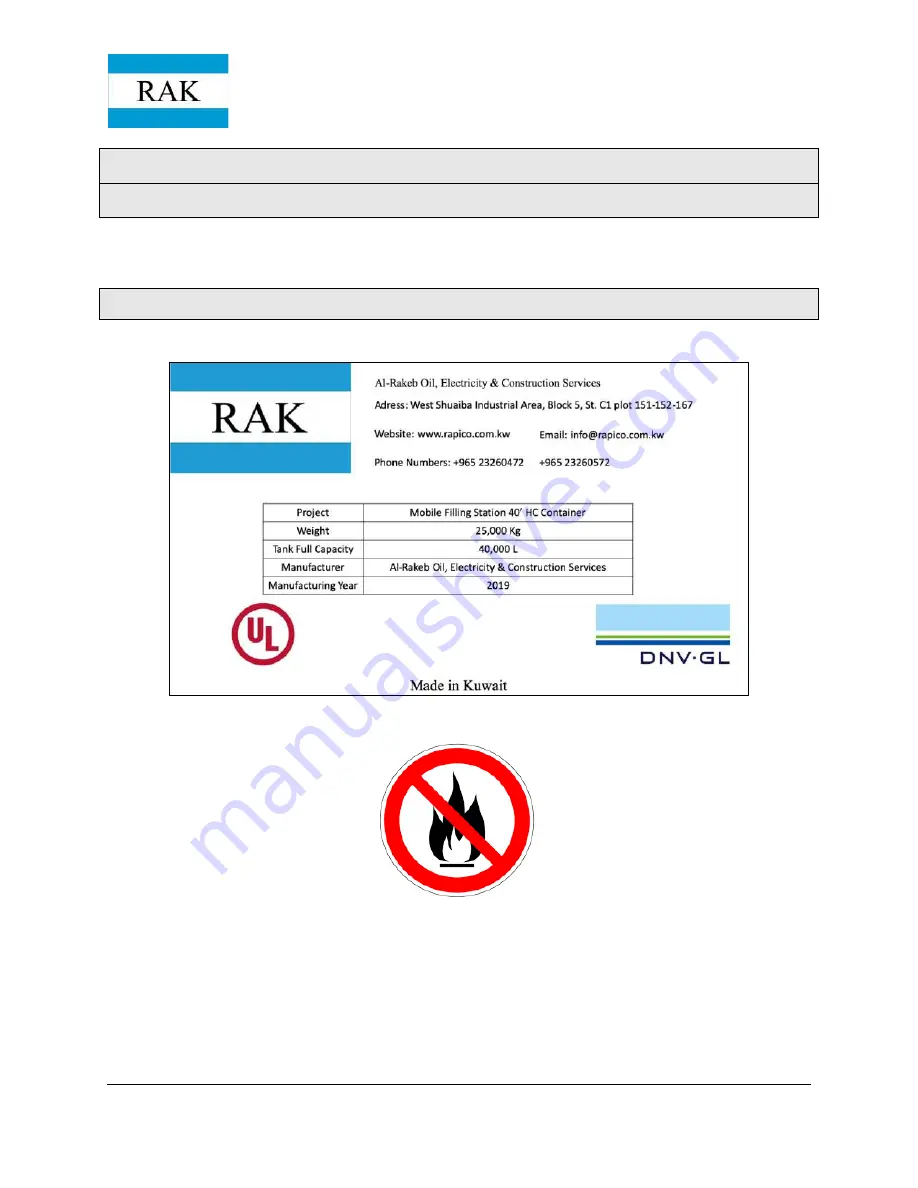 RAK Mobile Filling Station Operation Manual Download Page 8