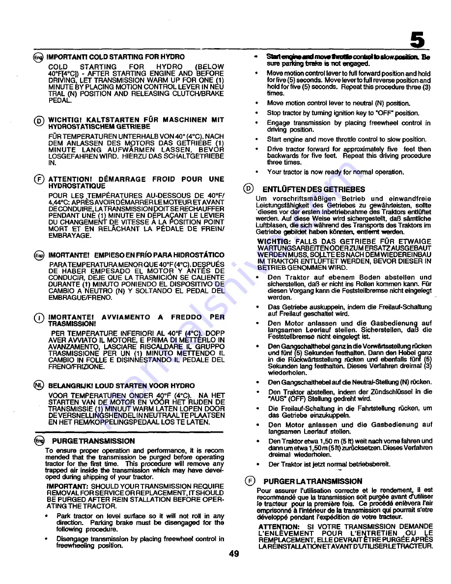 Rally RE145HCRD Instruction Manual Download Page 49