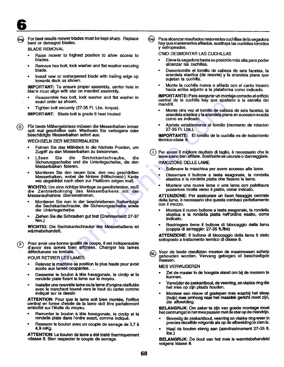 Rally RE145HCRD Instruction Manual Download Page 68