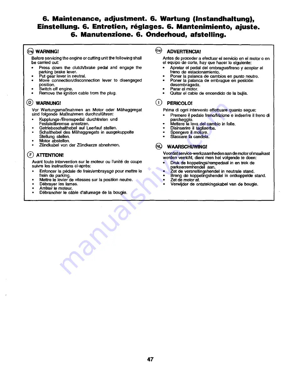 Rally RZ145H42 Instruction Manual Download Page 47