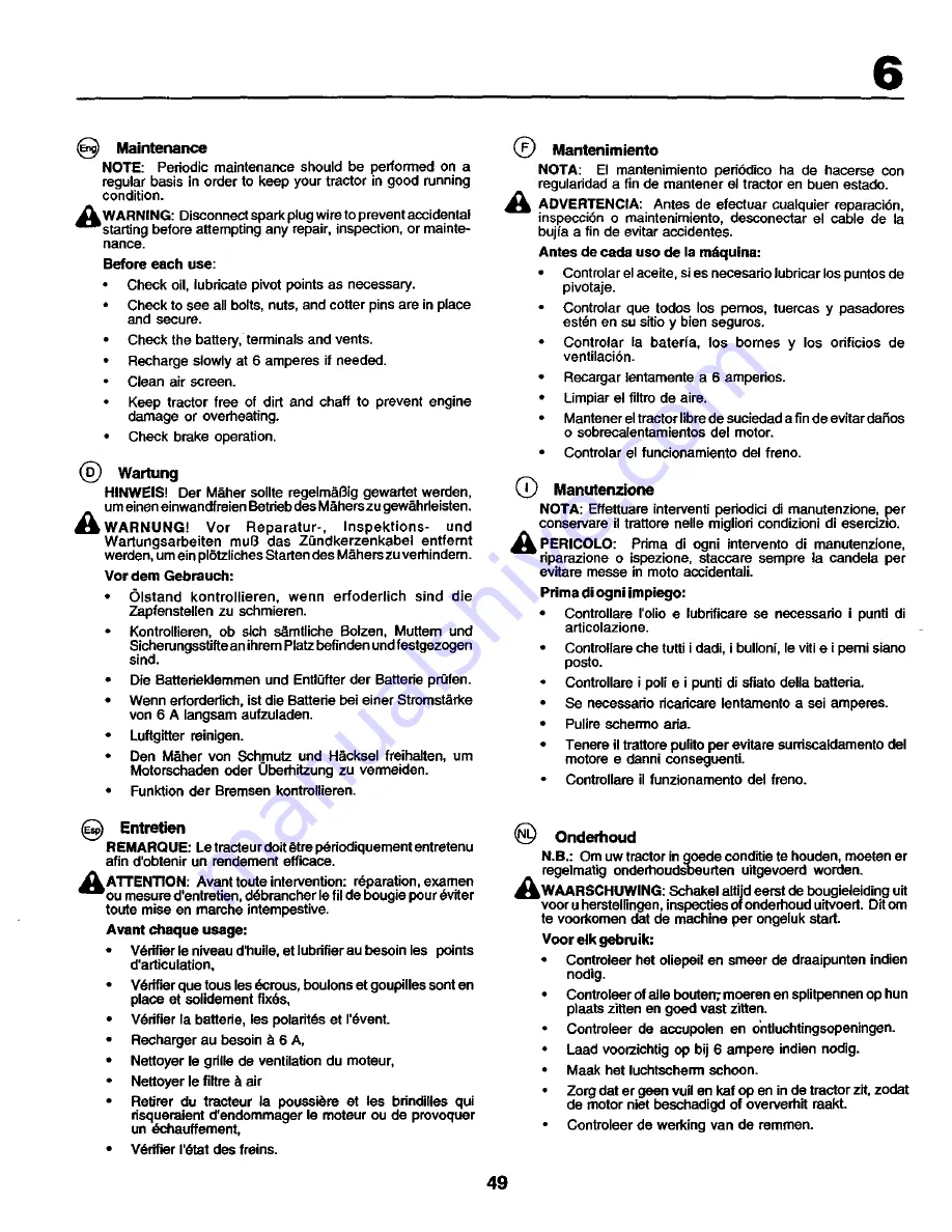 Rally RZ145H42 Instruction Manual Download Page 49