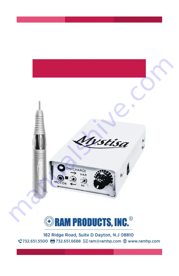 RAM PRODUCTS Mystisa Owner'S Manual Download Page 1