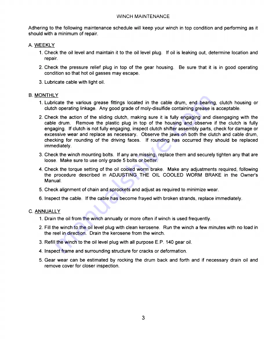 Ramsey Winch RAM-LOK G-200 Series Operating, Service And Maintenance Manual Download Page 5