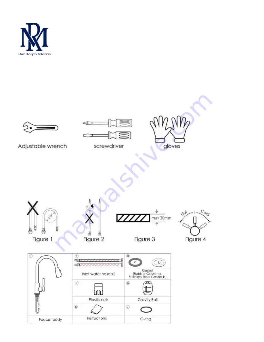 Randolph Morris Kally RMWZ8302-S Installation Manual Download Page 1