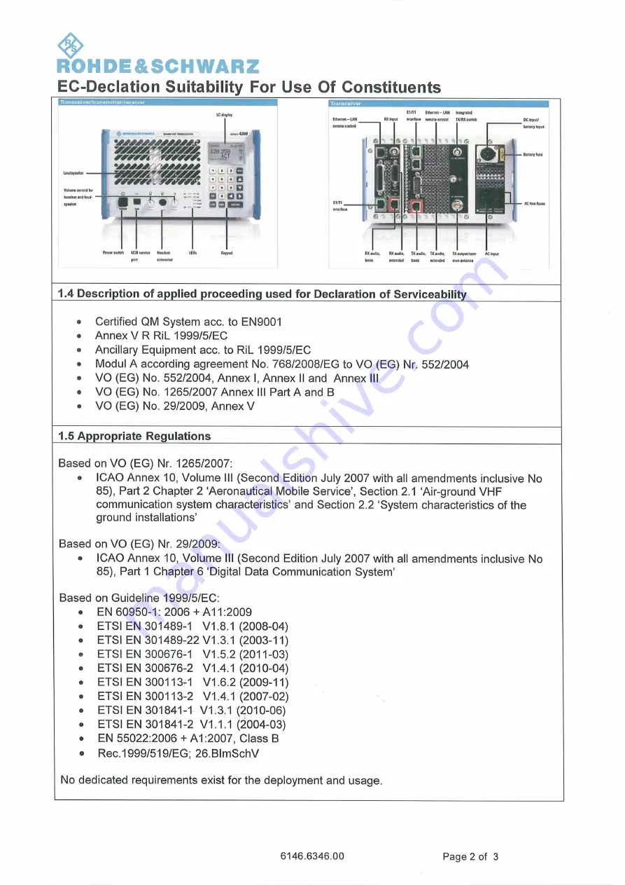 R&S 4200 Series Operating Manual Download Page 27