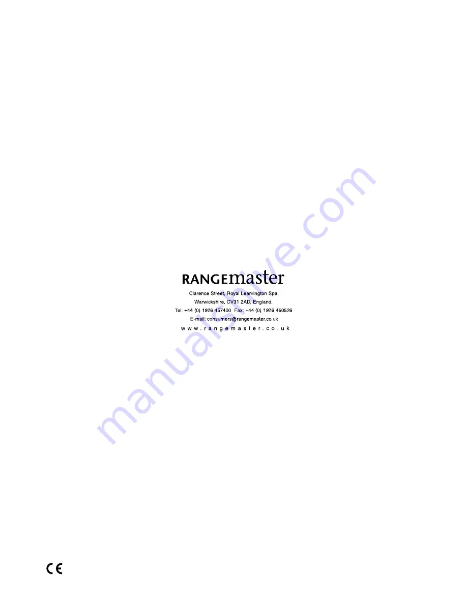 Rangemaster RI60 User Manual & Installation & Service Instructions Download Page 20