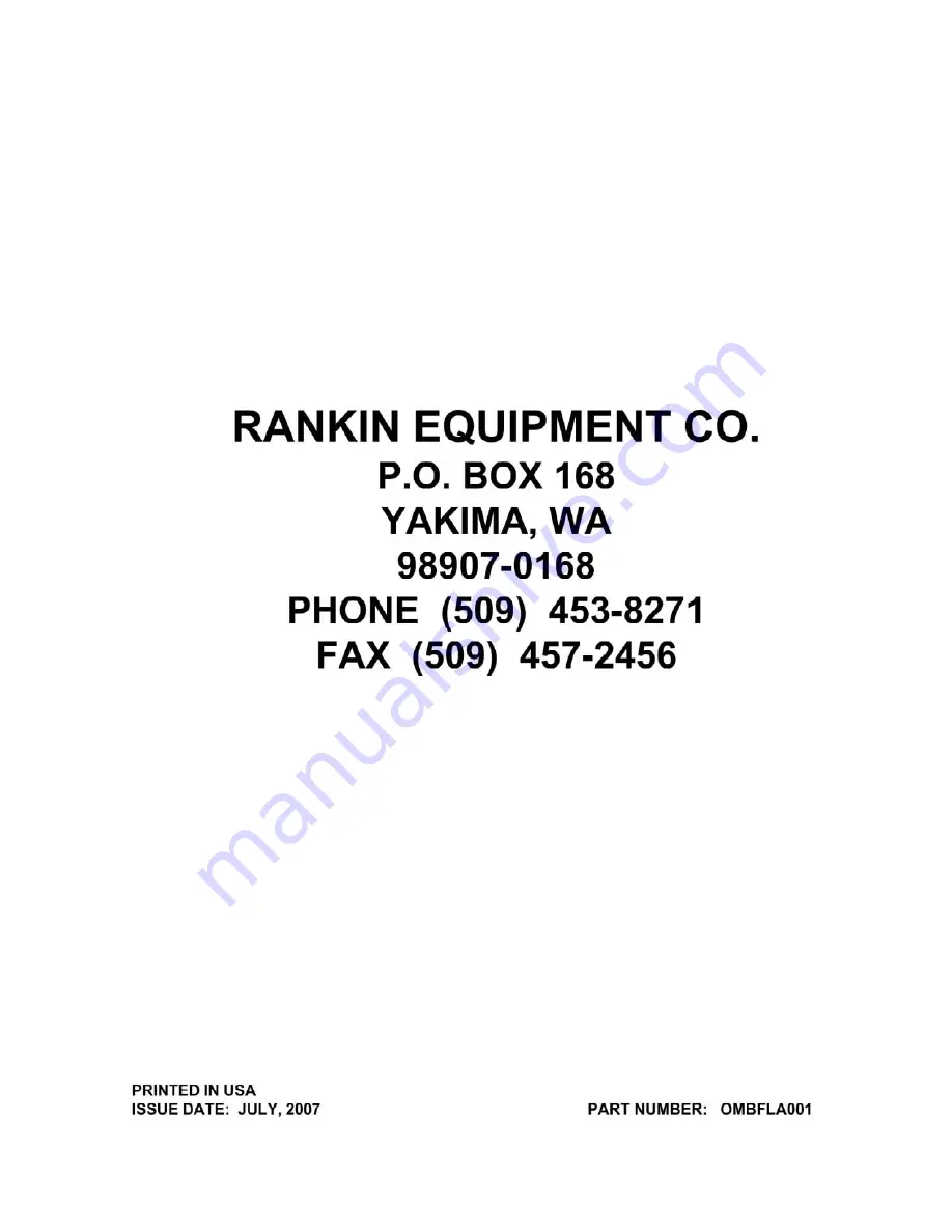 Rankin JLF-2242 Operator'S / Parts Book Download Page 30