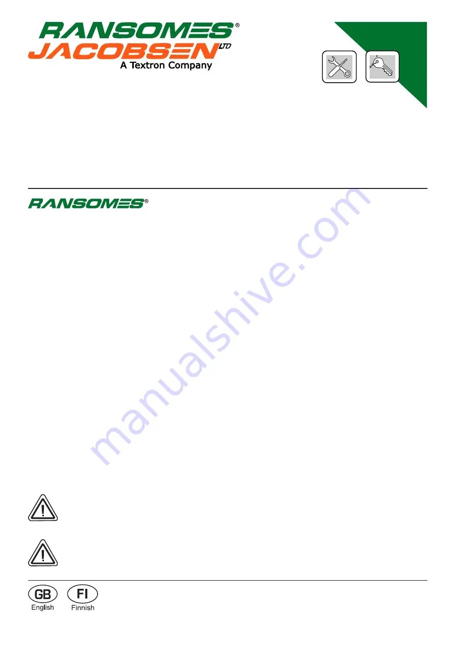 Ransomes 51 Marquis Maintenance And Parts Manual Download Page 1