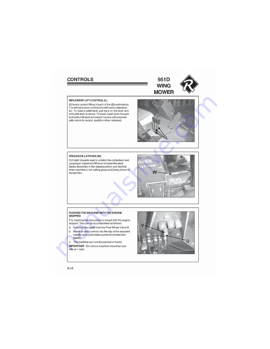 Ransomes 951D 946900 Operation & Safety Manual Download Page 20