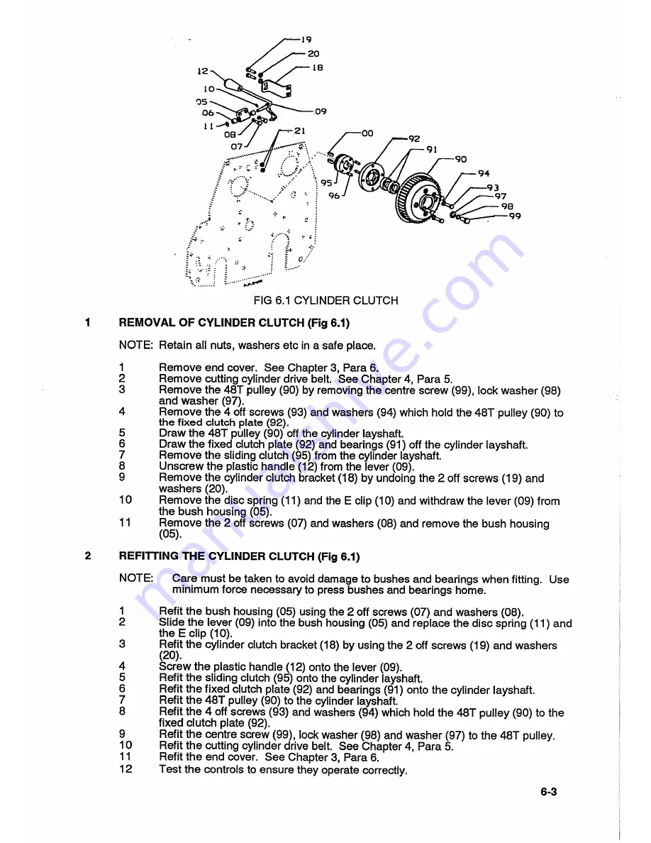 Ransomes greens super 50(20) Service And Repair Manual Download Page 67