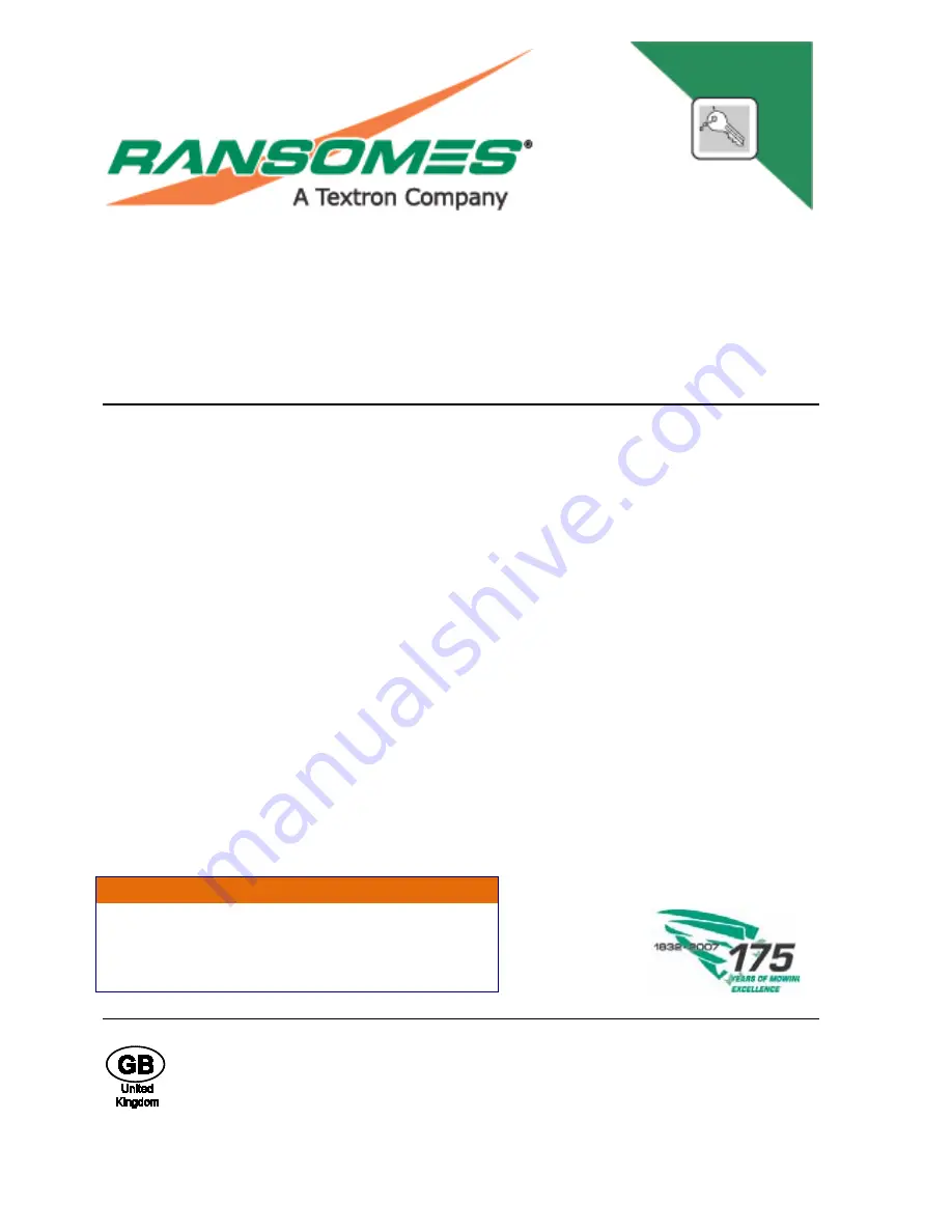 Ransomes Spider I Safety, Operation & Maintenance Manual Download Page 1