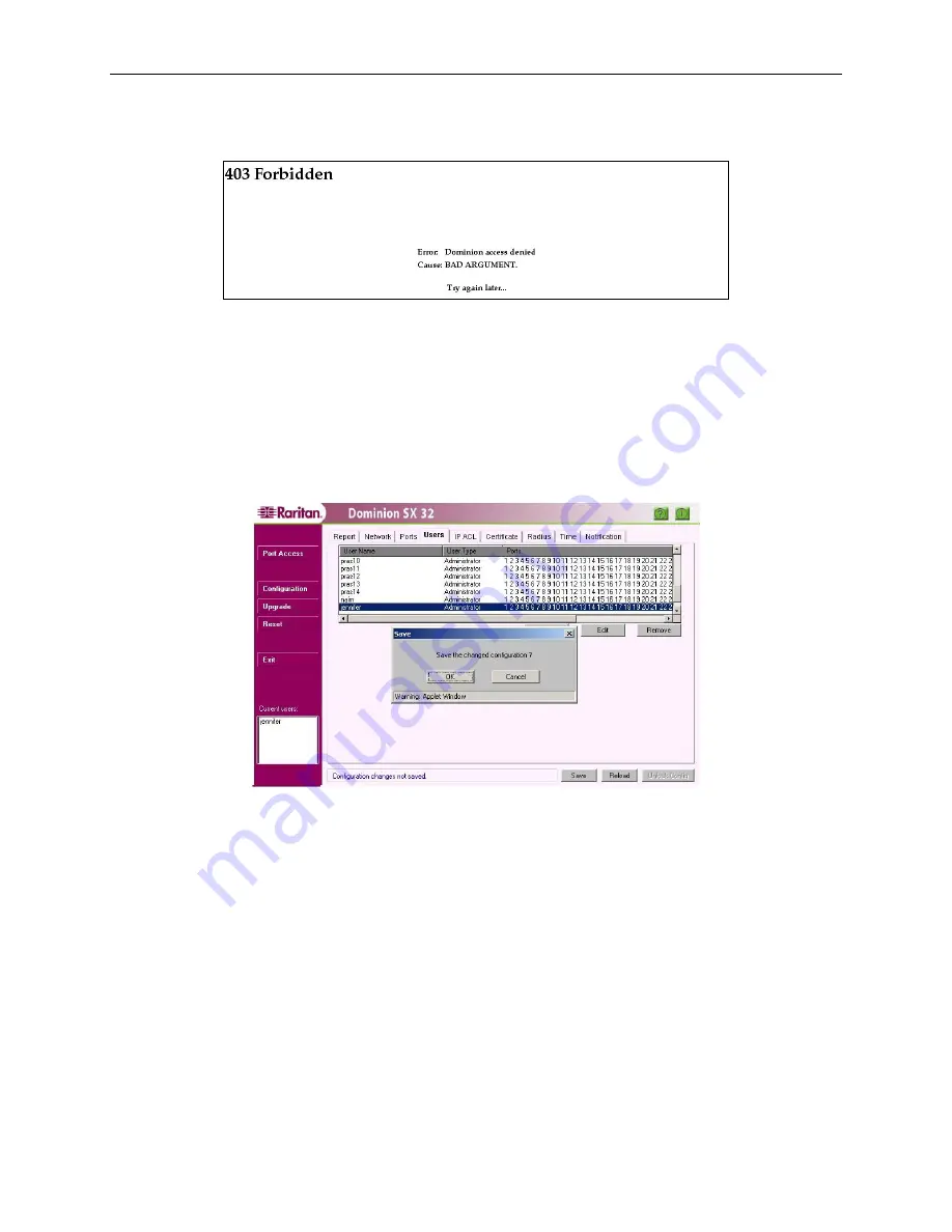 Raritan Dominion SX16 Installation And Operation Manual Download Page 46