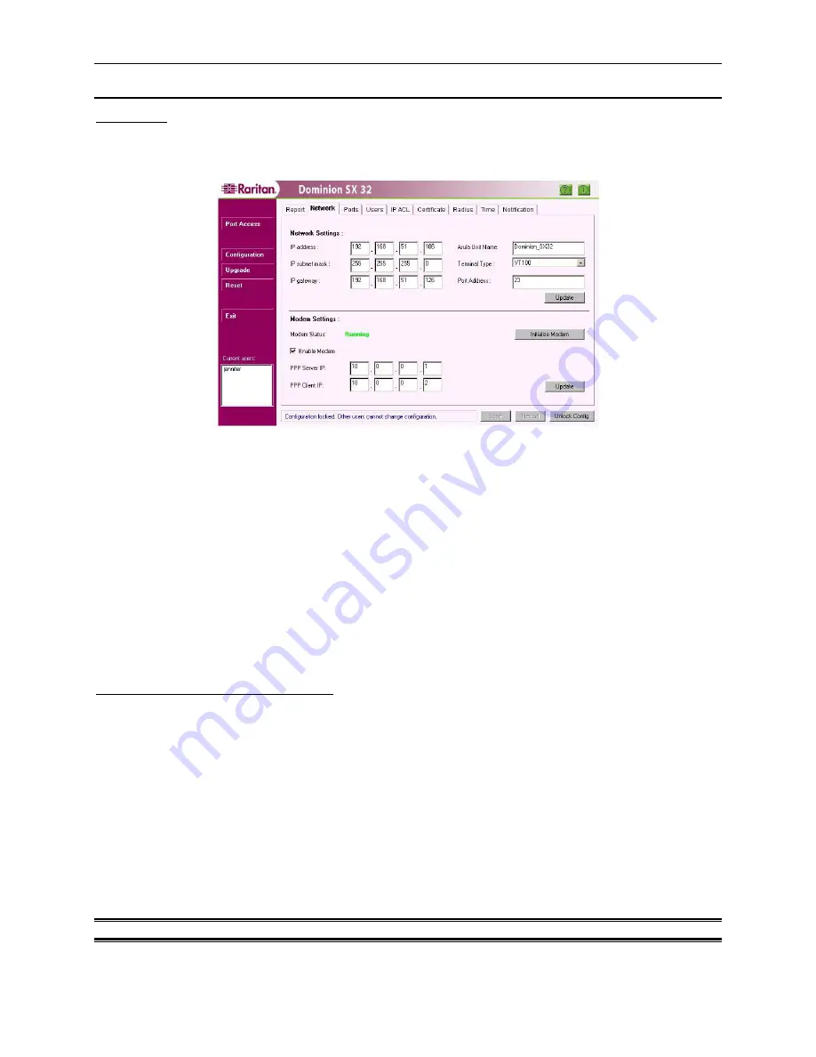 Raritan Dominion SX16 Installation And Operation Manual Download Page 52