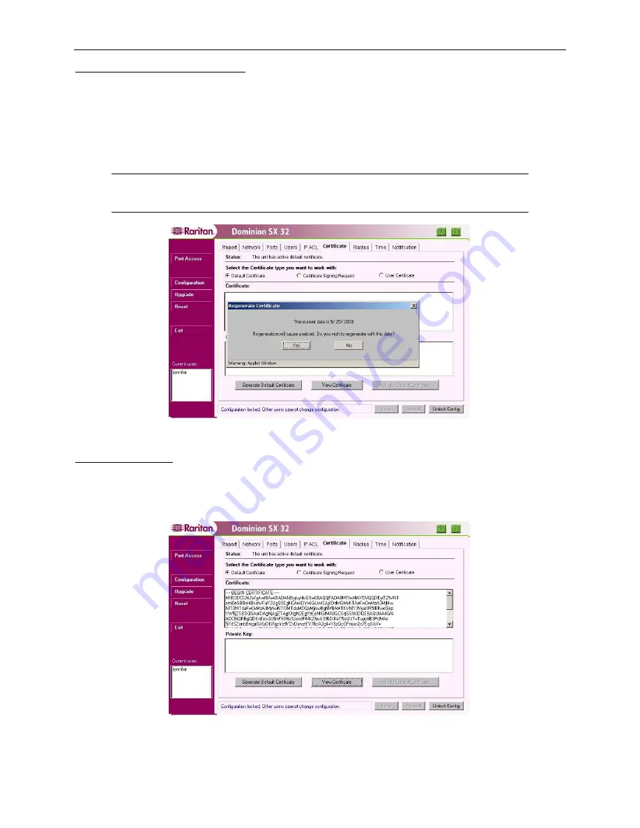 Raritan Dominion SX16 Installation And Operation Manual Download Page 64